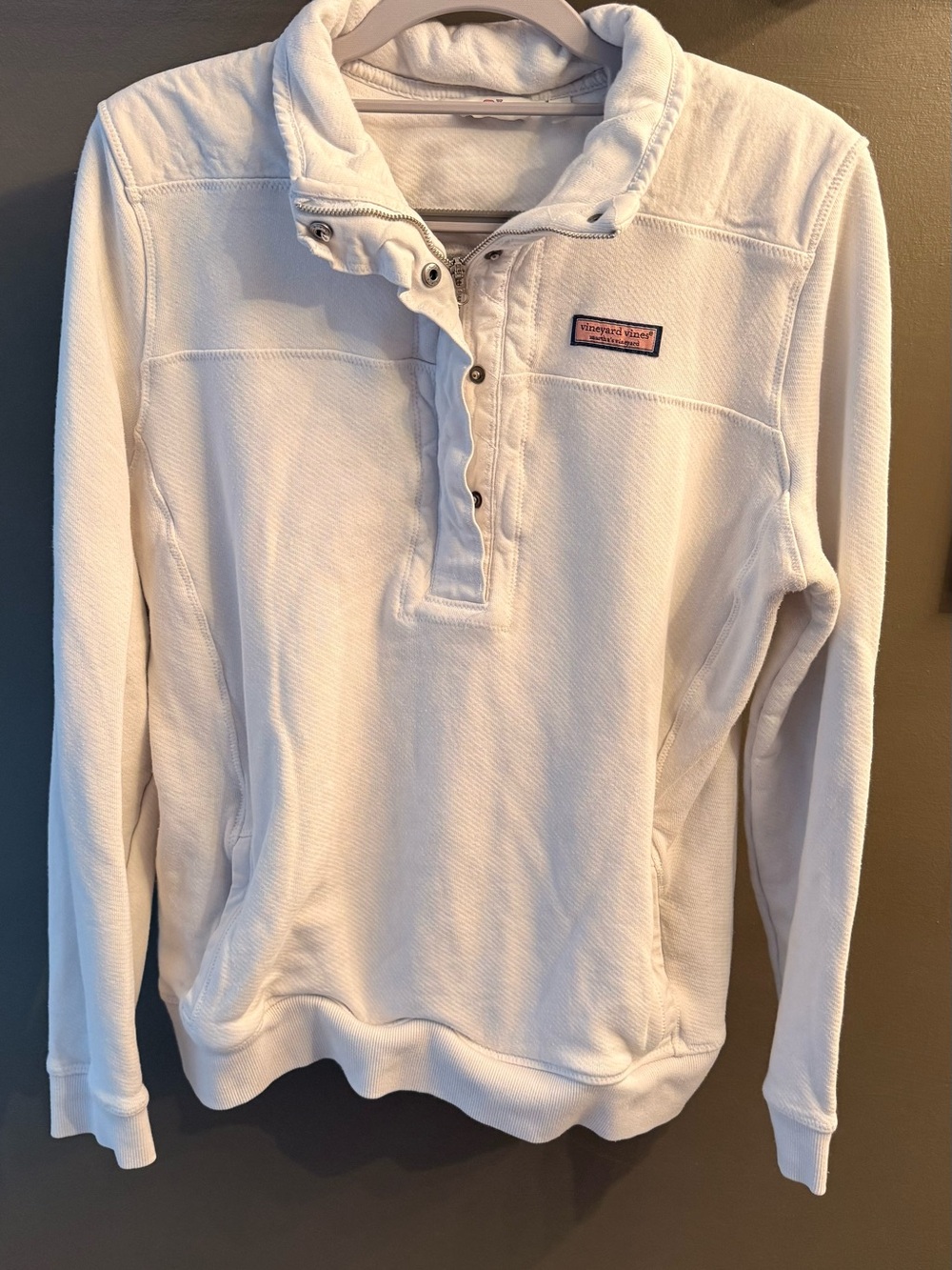 Vineyard Vines Women’s Ivory Snap-Front Pullover Sweater